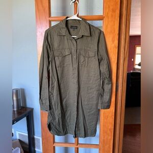 Lucky Brand Dark Olive Colored Shirt Dress - Women's Size XS